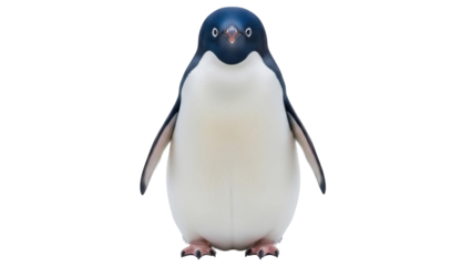 Adelie penguin PNG isolated on transparent background, cute Antarctic bird with black and white plumage for design projects