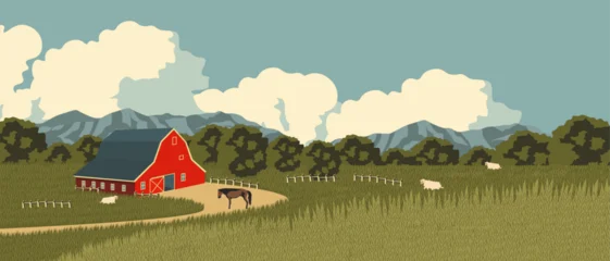 Fotobehang Boerderij Farm background, cover  © Kristina Bilous