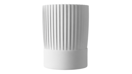 Chef s hat PNG isolated on transparent background, classic pleated toque for culinary professionals and restaurant industry use