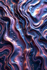 Obraz premium Abstract Iridescent Fluid with Swirling Colors and Bubbles