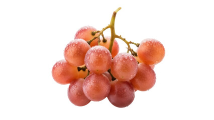 Fresh red grapes with water droplets isolated PNG, juicy fruit on transparent background for healthy eating and summer designs