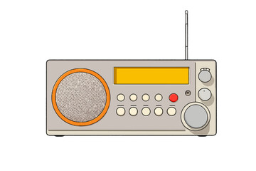 Retro 90s era radio playing music portable receiver