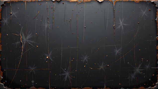 Weathered Metal Surface with Rough Texture and Border Edge