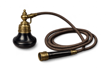 Antique Enema Syringe Device on transparent background, Old medical tool