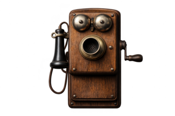 Antique Wall Telephone Isolated on a transparent background image.