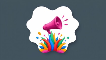 Vibrant Abstract Megaphone with Water