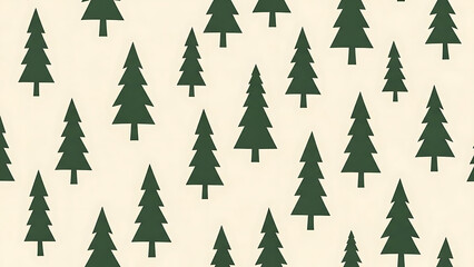 Obraz premium Minimal pine tree seamless pattern winter forest geometric christmas background scandinavian style textile design