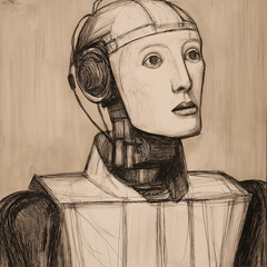 AIロボット。アンドロイド、サイボーグ。ファンタジー。SF