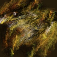 Color glass abstract brown and yellow textured background. Grunge texture in tiffany technique. Self-adhesive printing film for stained glass. Marble mixture of paints tile. Fractal illustration