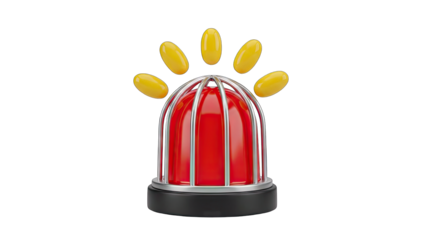 Emergency Siren Blinking on White Background