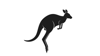 Kangaroo Silhouette Hopping Australian Animal.