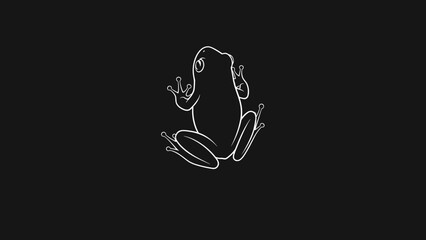 Minimalist Frog Illustration Simple Line Art.