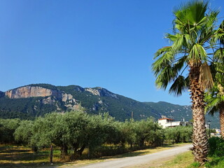 Greece - view of the mountains from the town of Kamena Vourla