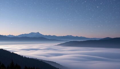 Fototapeta premium Silent Mountain Night Under Orions Glow