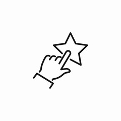 hand tapping star icon sign vector