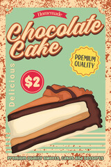 Homemade Chocolate Cake Retro Advertisement Poster