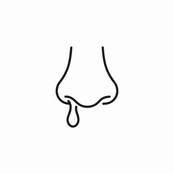 nose dripping mucus icon sign vector