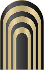 Art Deco Gold and Black Archway Element	