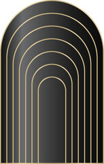 Art Deco Gold and Black Archway Element	
