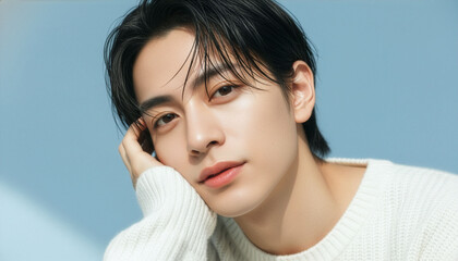 白い服、男性、AI