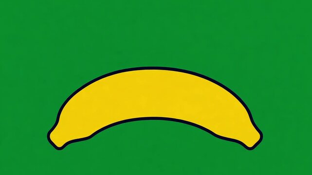 Banana Progress Loading Icon Animation on Green Screen Background