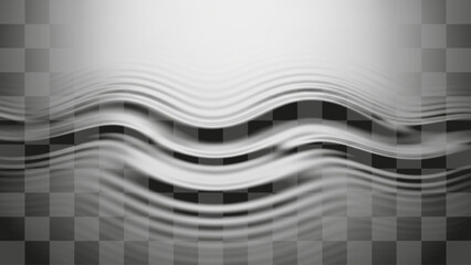 Abstract liquid wave background texture, metallic ripple effect, smooth grayscale monochrome digital design, modern technology concept backdrop