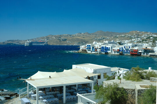 View on Mykonos Town, Cjora, Cyclades Islands, Greece