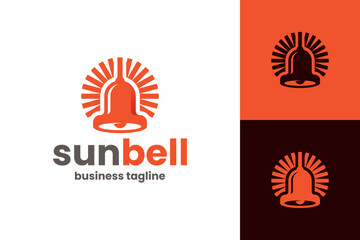 creative sun bell logo vector