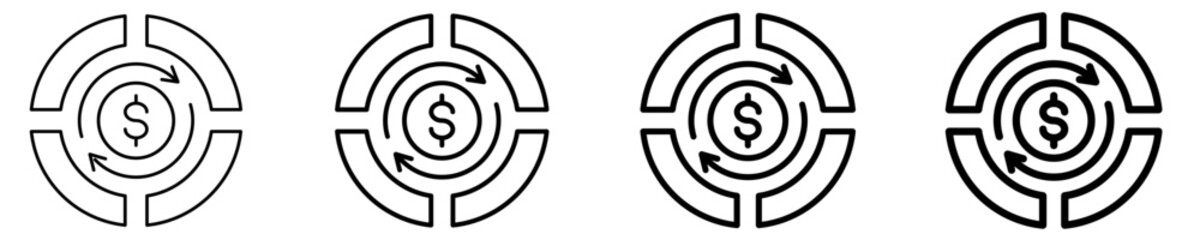 Revenue Icon Set Different Style Collection