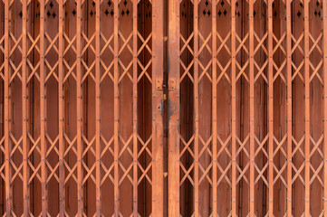 Orange folding steel doors old style