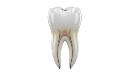 Realistic molar tooth isolated PNG, dental anatomy model for educational and medical use on transparent background