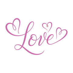 Beautiful Cursive Font Love with Decorative Hearts - Perfect for Valentine s Day, Romantic Themes, and Expressing Affection
