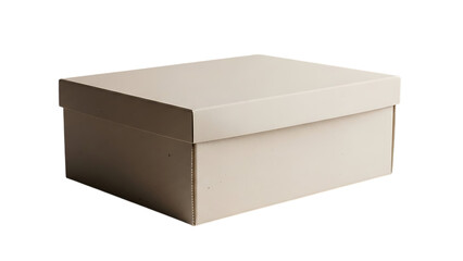 Light beige rectangular box with lid on black background