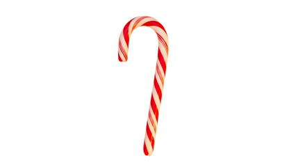 Red and white striped candy cane on black background