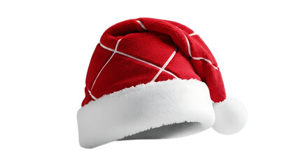Red Santa Hat with White Trim and Diamond Pattern Christmas