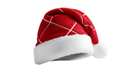 Red Santa Hat with White Trim and Diamond Pattern Christmas