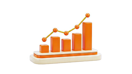 Financial Growth Chart Rising on White Background
