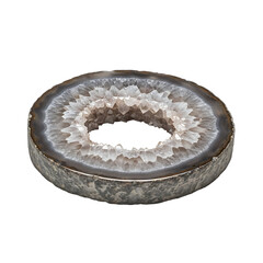 Slice of Agate Geode with Crystal Cavity mineral rock