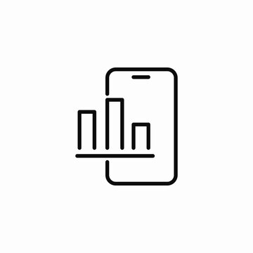 mobile bar chart icon sign vector