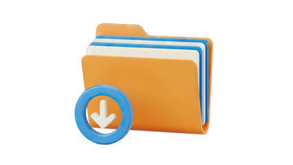 Folder Downloading Files - Digital Data Transfer Concept