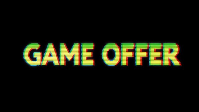 The text "GAME OFFER" is displayed in white, bold letters with a blue and red outline.