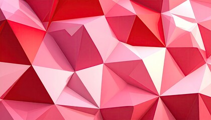 Abstract geometric background with red and pink facets and polygonal shapes.