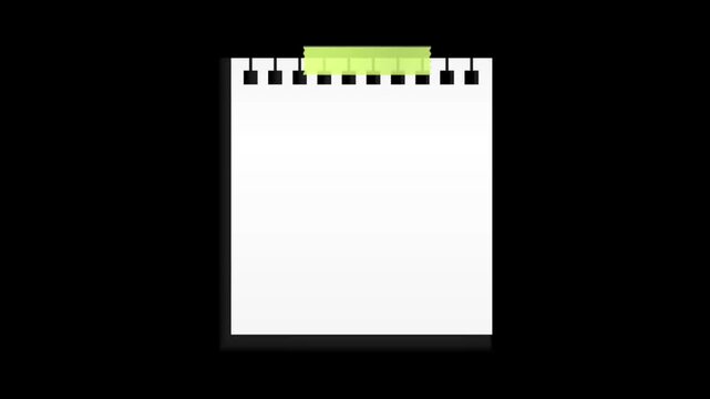 A white sheet of paper with a torn edge and a yellow sticky note