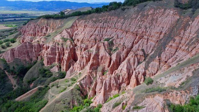 Stunning aerial view of R&acirc;pa Roșie, unique geological wonder in nature