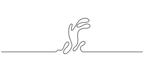 Minimalist continuous line art water splash vector illustration
