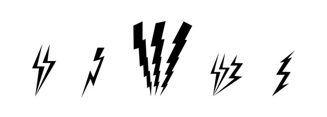 Vector lightning icon. A design element for a website, application, social networks