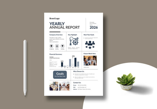 Annual Report Flyer Template Layout