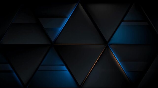 Explore Geometric Patterns and Shapes With Contrasting Colors in This Visual Art Creation Within a Digital Space at Nighttime
