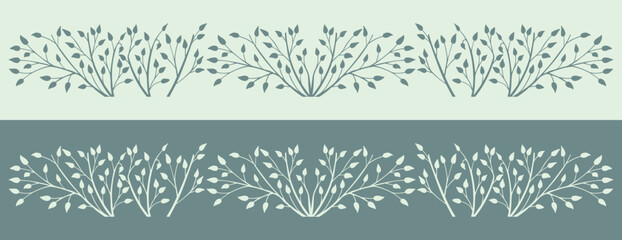 Spring background, frame of floral tree branch, leaf, plants. Elegant, stylish elements for Decoration. Hand drawing doodles of vintage botanical elements.