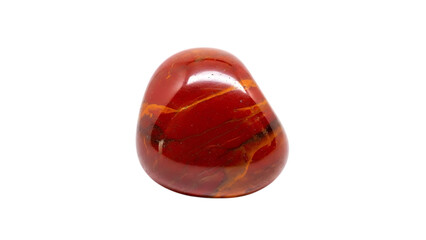 Polished Red Jasper Stone with Orange Veins on Black